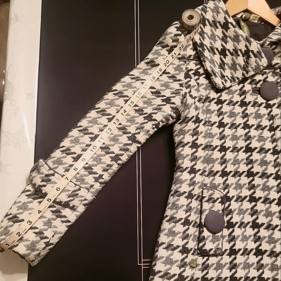 Soia & Kyo Women's Houndstooth Checkered Margo Wool Coat Ivory Grey Black, Small - Picture 11 of 17